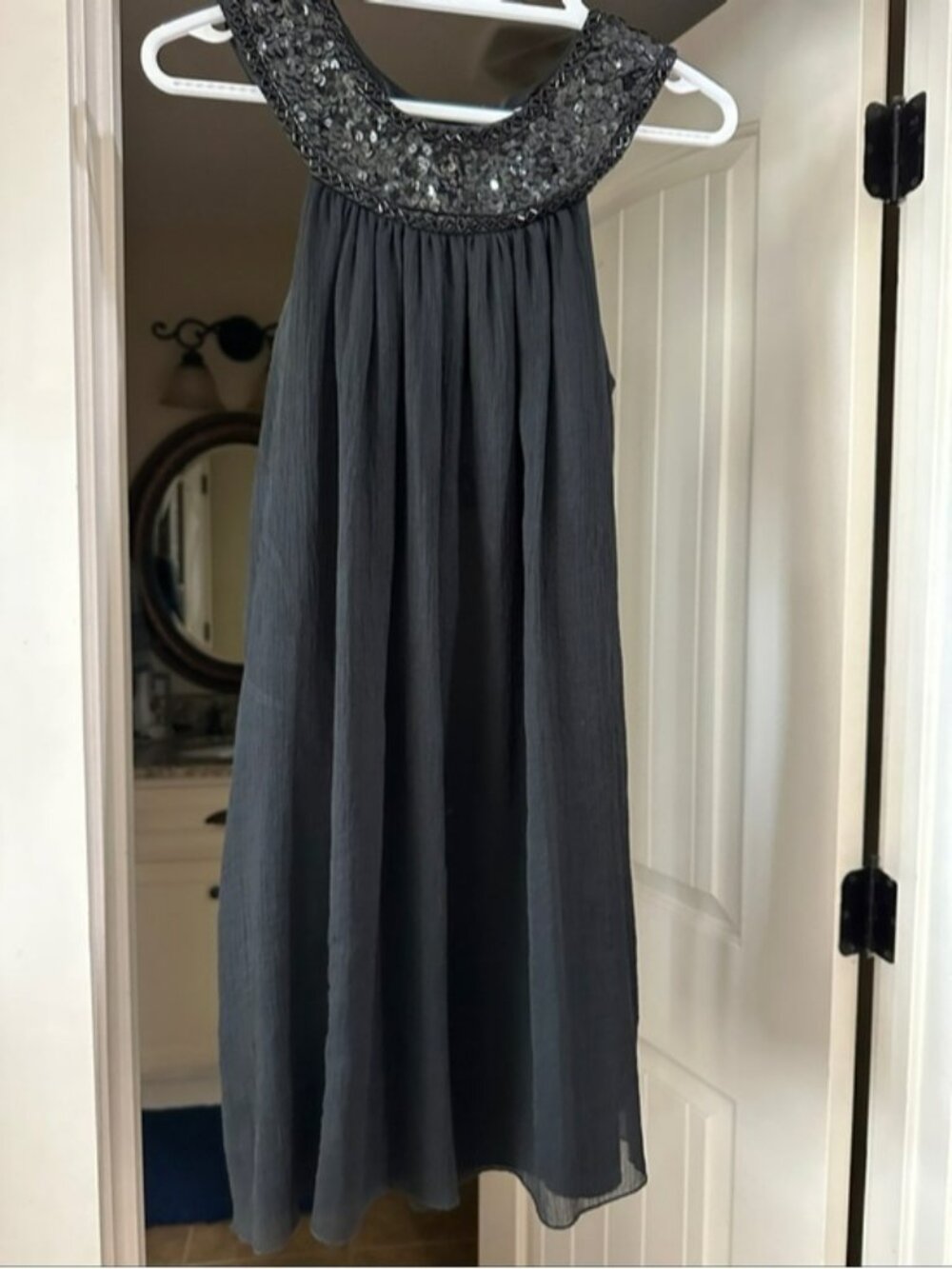 Fire Los Angeles Black Beaded Halter Wedding Dress